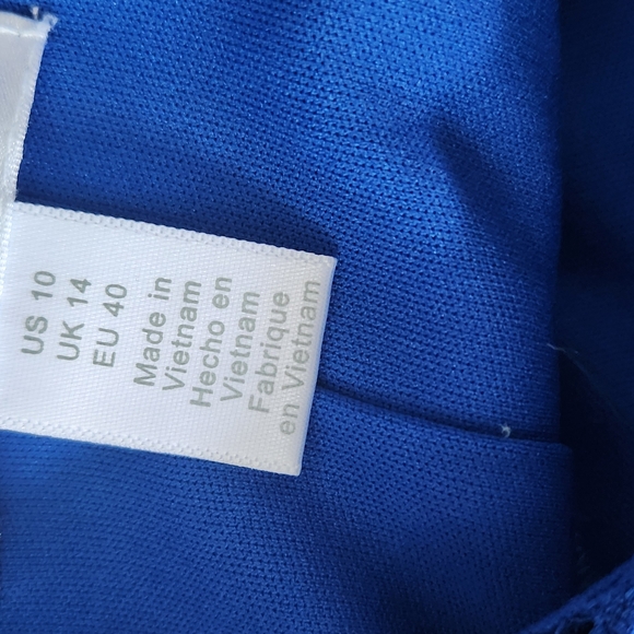 Chic Blue Eyelet Midi Dress - Picture 6 of 6